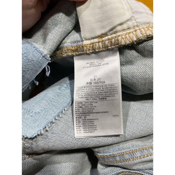 Gap 1969 Shorts Women's Size 31 Slim Denim Light Wash Distressed Patches Concert - Picture 6 of 9
